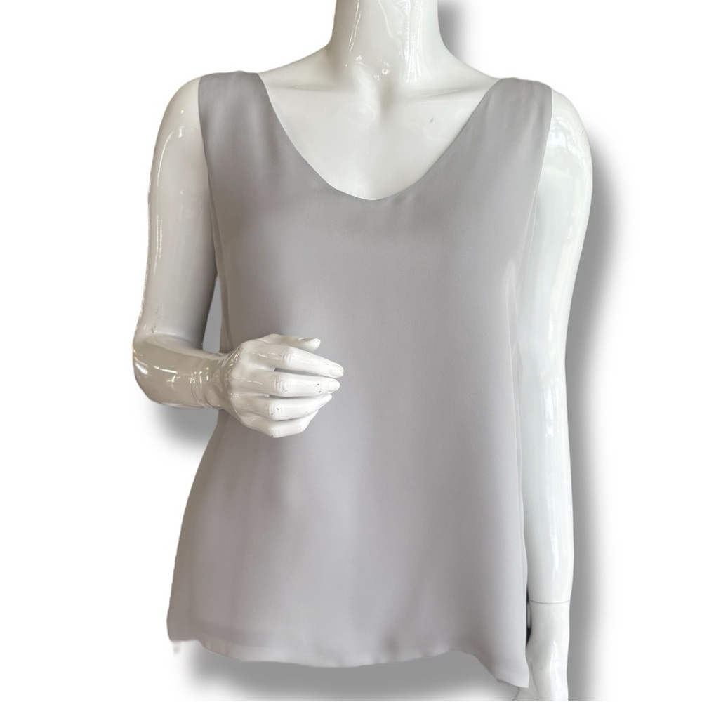 Mark Heister Gray Sleeveless Silk Tank Top. Women’s Size Medium